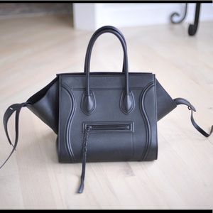 Celine Phantom Luggage Black Leather Medium Tote